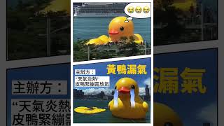 展覽首日｜黃色橡皮鴨打孖游維港 一隻突漏氣變“扁皮鴨”