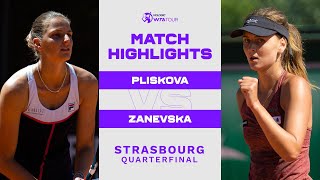 Karolina Pliskova vs. Maryna Zanevska | 2022 Strasbourg Quarterfinal | WTA Match Highlights