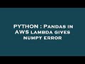 PYTHON : Pandas in AWS lambda gives numpy error