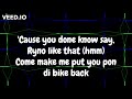 Blak Ryno   Bike Back Lyrics