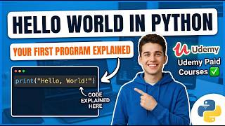 2. Hello World in Python | Your First Python Program Explained | Udemy Paid Courses ✅