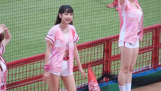 20230624蘿拉Laura-小龍女主場秀day1 一局下 10位小龍女同時1壘側傳統應援 跳著跳著下雨了