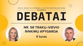 KANDIDATŲ Į SEIMO NARIUS DEBATAI | NR. 58 TRAKŲ–VIEVIO RINKIMŲ APYGARDA (II turas)