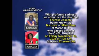Theresa Joseph ~ Short Obituary