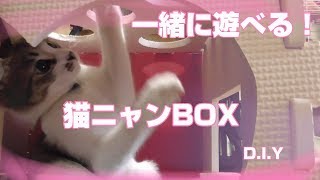 【100均DIY】遊べる楽しい 猫ハウスの作り方 簡単オススメ！！　子猫のお家！