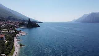 Flying along the empty beaches of Malcesine