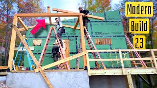 Modern Home Build | 23 | timber framed entry porch roof