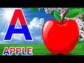 ABC Phonic Song - Toddler Learning Video Songs, A for Apple, Nursery Rhymes, Alphabet Song for kids