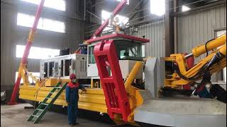 Amphibious Multipurpose Dredger Machine Testing Functions Before Delivery