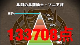 ランキングダンジョンソニア杯133708点 上位0.3%      パズドラ