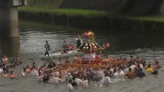 令和6年下館祇園まつり　　明治神輿川渡御どっこい