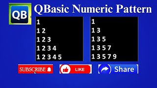 Qbasic tutorial to Print Numberic Pattern || Numeric Pattern In Qbasic in Hindi
