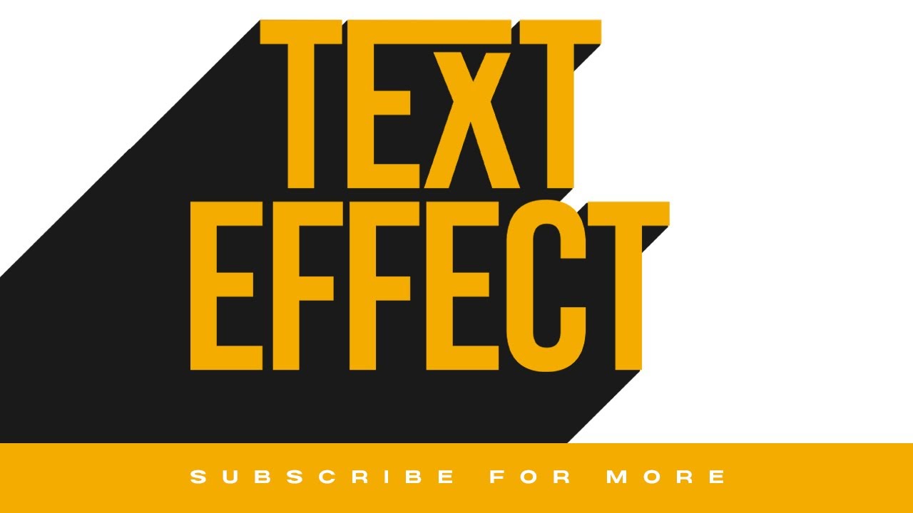 How To Create A Text Effect Youtube