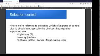 Programming languages: handling of selection (if, else, switch)