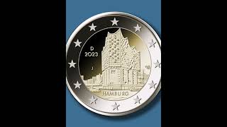 2 Euro Commemorative Coin :: Germany 2023 : Hamburg - Bundesländer Series II