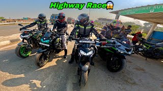 Highway Race🔥 with Superbikes | Z900 vs ZX-6R | Public Reactions😱