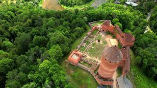 4K Drone Fly Over of Turaida Castle in Latvia