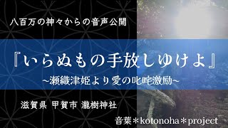 【八百万の神々からの音声公開】『いらぬもの手放しゆけよ 』瀬織津姫より愛の叱咤激励　滋賀県甲賀市 瀧樹神社～八百万の神々からのメッセージ～音葉＊otoha＊