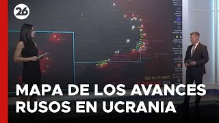 El mapa que muestra los últimos avances rusos en la guerra con Ucrania