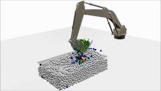 Excavation of granular material with model reduction