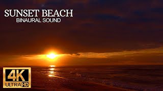 # 14 [4K]  [Natural sound: ASMR] Binaural recording | Sunset beach - Nature Sounds [Japanese Beauty]