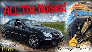 NEW* 76mm Exhaust💥(TURBO NOISES!)💥 \u0026 Relocating The Surge Tank | Mercedes M104 Turbo