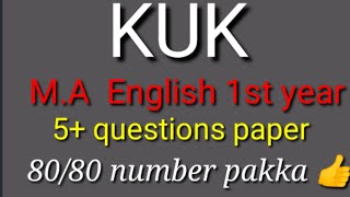 m.a English 1st year sub -4 questions paper for kuk private and distance students #shorts