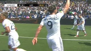 Zlatan Ibrahimovic scores two goals in his MLS debut on Saturday to unite LA Galaxy to a 4-3 victory