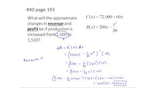 Using Differentials to Solve Problems in Business Calculus (MTH 145 Section 3-6 )