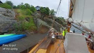 RS1 COLIN ARCHER SAILING FROM THE QUAY INTO FORCE 9