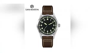 San Martin Retro Pilot Watch NH35 Automatic Mechanical  Watches for Men Dive Waterproof 20Bar L