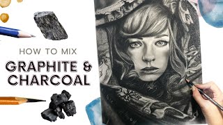 How to Mix Charcoal and Graphite - With Step by Step Realistic Girl Portrait