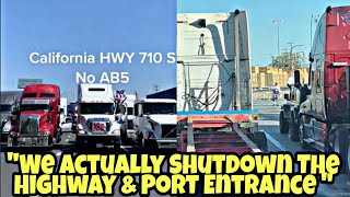 Truck Drivers Shutdown The Highway & Port Entrance Completely & Cops Were Not Happy 🤯