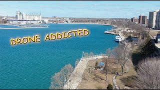 Flight Along Sarnia Ontario Water Front   4K