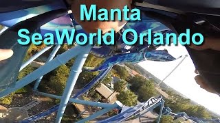 Manta Flying Roller Coaster Front Seat On Ride HD POV SeaWorld Orlando GoPro