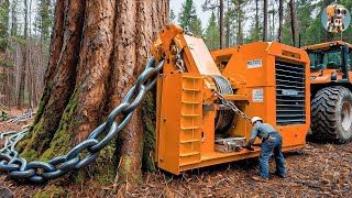 Extreme Dangerous Fastest Big Chainsaw Cutting Tree Machines | Monster Stump Removal Excavator