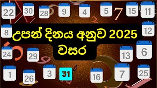 2025 වසර  උපන්දිනය අනුව අංක විද්‍යාවෙන් කියවෙන අනාවැකි #numberlogy #birthday #predictions