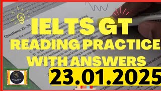 General Reading Practice Test 2025 | 23.01.2025 | IELTS General Reading Test 2025 With Answers