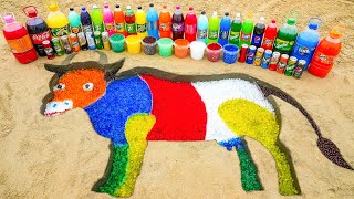 How to make Rainbow Cow with Orbeez, Big Monster, Fanta, Sprite, Coca Cola vs Mentos & Popular Sodas