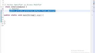 Core Java Interview Question Access Specifiers vs Access Modifiers
