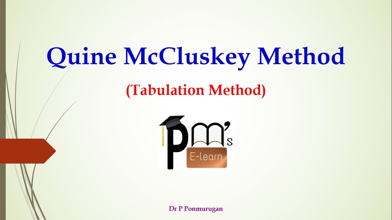 Quine McCluskey Method - YouTube