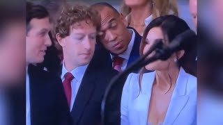 Mark Zuckerberg stares at Jeff Bezos' fiancée's cleavage