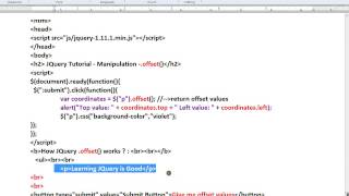 OFFSET METHOD IN JQUERY DEMO