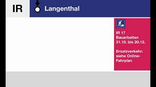 BLS Ansage » IR17 Langenthal Endbahnhof - S23 umsteigen | Bauarbeiten | SLBahnen