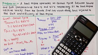 Lecture49 | Problem no.1 on Carnot heat Engine