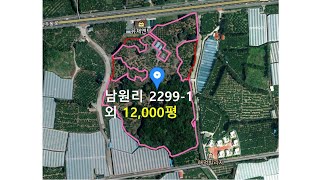 [제주도부동산]일주도로와 2차선도로에 접한 남원의 대형과수원12000평-평당125만원(제주빠빠) 공동중개 가능 드론촬영 지원