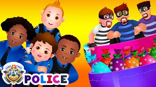 ChuChu TV Police Chase Thief in Railroad Police Car & Save Giant Surprise Eggs Toys, Gifts for Kids