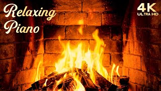 🔥 Crackling Fireplace & Relaxing Piano Music Ambience - Warm and Cozy Study Music Ambience