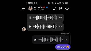 Mc stan chats leak || mc stan instagram chats leaked || mc stan voice note leaked