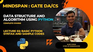 GATE DA/CS | Chapter 02(Basic Python Programming Syntax and Sample Codes)| Python Coding in VS Code